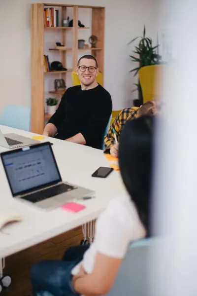 HR professional working with screening software